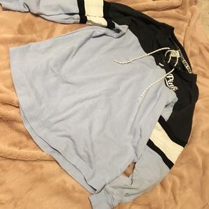 light blue and grey PINK sweatshirt